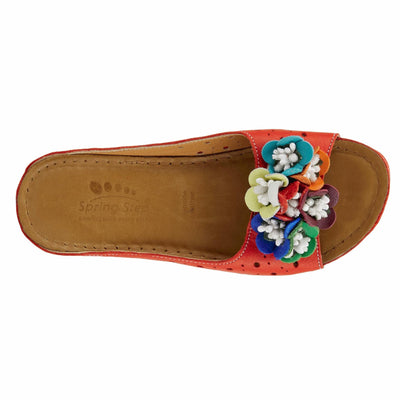 Spring Step Women's Flowerchild Slide Sandal Red EU 41 / US 9.5-10