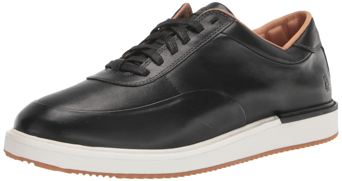 Hush Puppies Men's Keaton Sneaker, Black Leather, 8