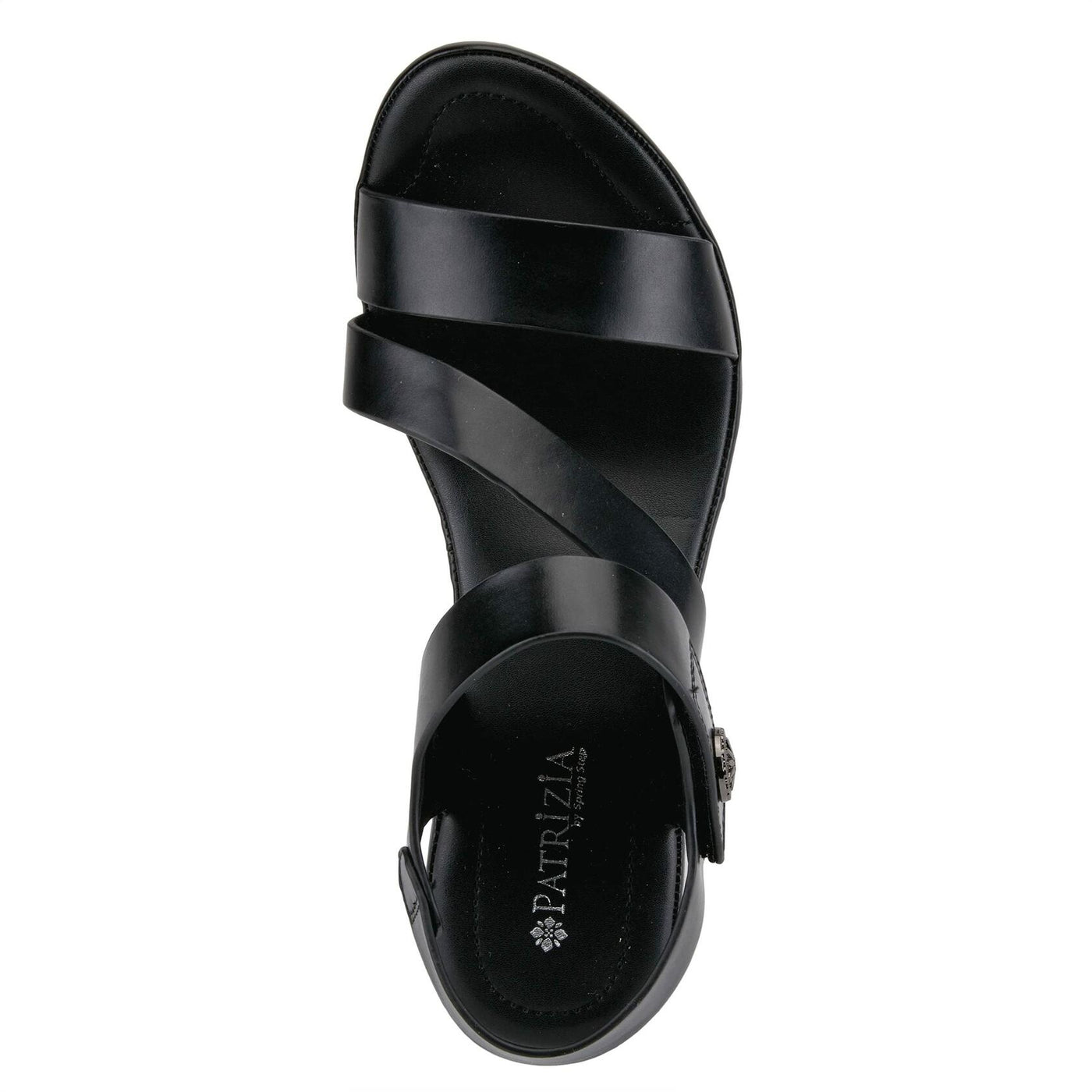 PATRIZIA Spring Step Asymadade Sandals for Women - Low Heel Slip-On Summer Sandals - Ladies Casual Platform Sandal with Hook and Loop - Black EU 40 / US 9