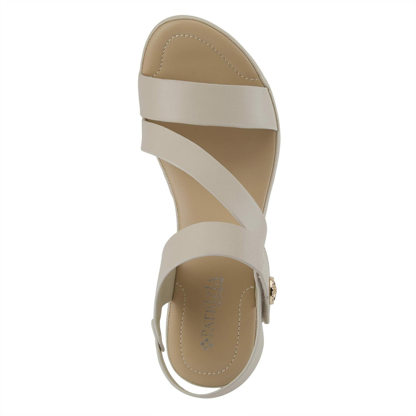 PATRIZIA Spring Step Asymadade Sandals for Women - Low Heel Slip-On Summer Sandals - Ladies Casual Platform Sandal with Hook and Loop - Beige EU 40 / US 9