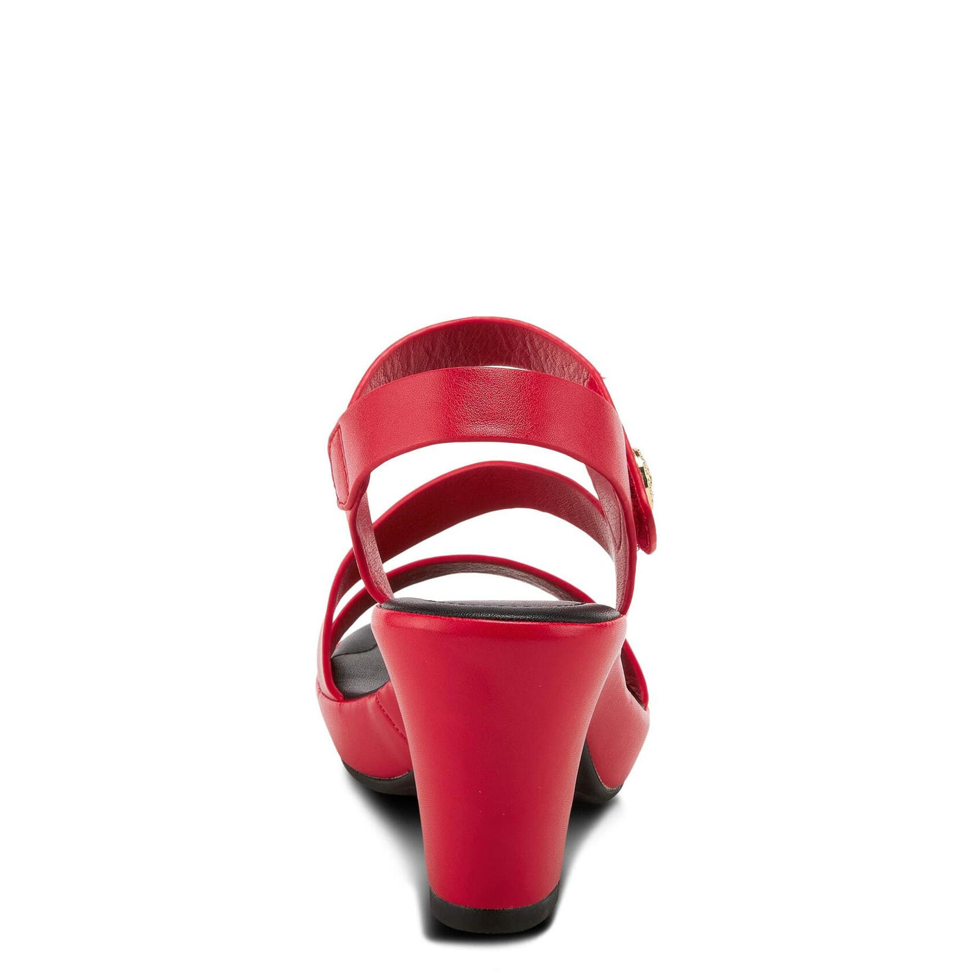 PATRIZIA Spring Step Asymadade Sandals for Women - Low Heel Slip-On Summer Sandals - Ladies Casual Platform Sandal with Hook and Loop - Red EU 35 / US 5