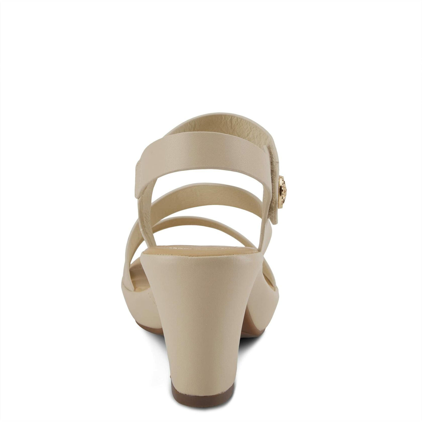 PATRIZIA Spring Step Asymadade Sandals for Women - Low Heel Slip-On Summer Sandals - Ladies Casual Platform Sandal with Hook and Loop - Beige EU 40 / US 9