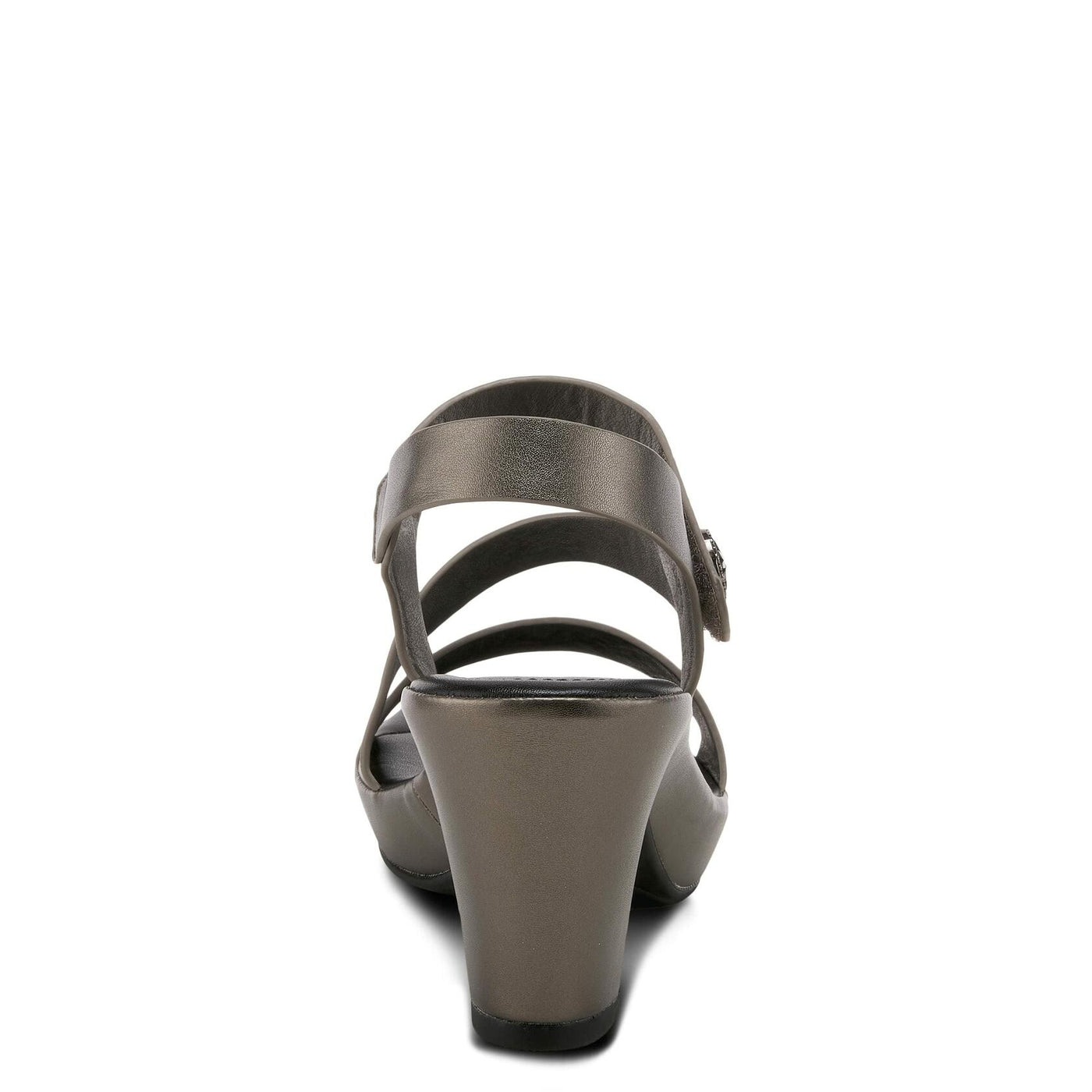 PATRIZIA Spring Step Asymadade Sandals for Women - Low Heel Slip-On Summer Sandals - Ladies Casual Platform Sandal with Hook and Loop - Pewter EU 40 / US 9