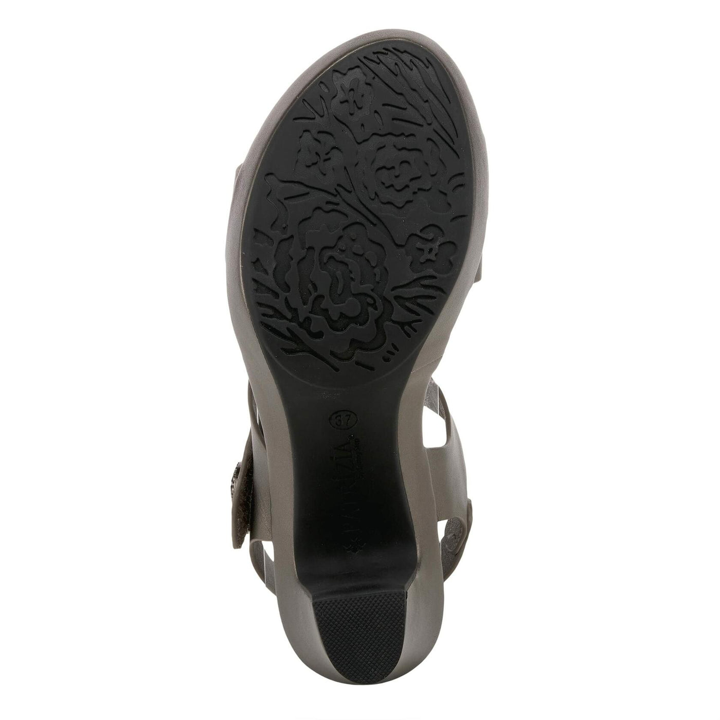 PATRIZIA Spring Step Asymadade Sandals for Women - Low Heel Slip-On Summer Sandals - Ladies Casual Platform Sandal with Hook and Loop - Pewter EU 35 / US 5