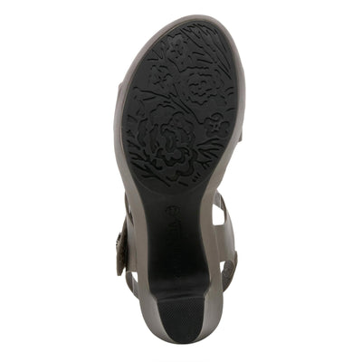 PATRIZIA Spring Step Asymadade Sandals for Women - Low Heel Slip-On Summer Sandals - Ladies Casual Platform Sandal with Hook and Loop - Pewter EU 35 / US 5