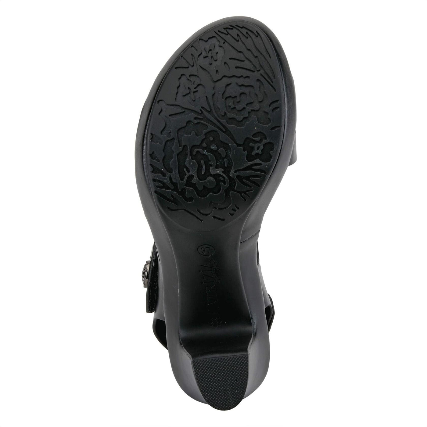 PATRIZIA Spring Step Asymadade Sandals for Women - Low Heel Slip-On Summer Sandals - Ladies Casual Platform Sandal with Hook and Loop - Black EU 39 / US 8.5