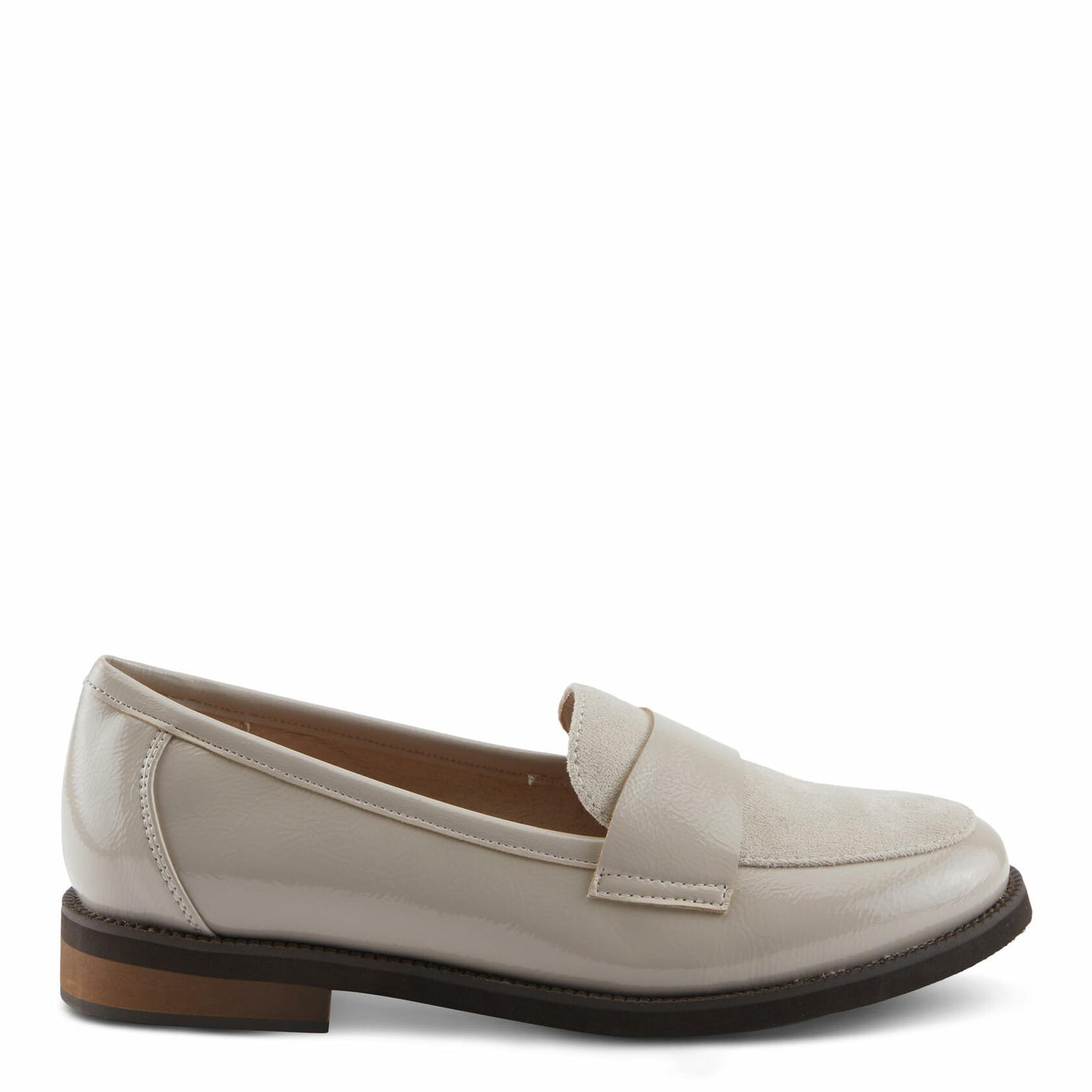 PATRIZIA NOLDIN Women’s Slip-On Loafer – Faux Suede & Patent Combo with Cushioned Insole