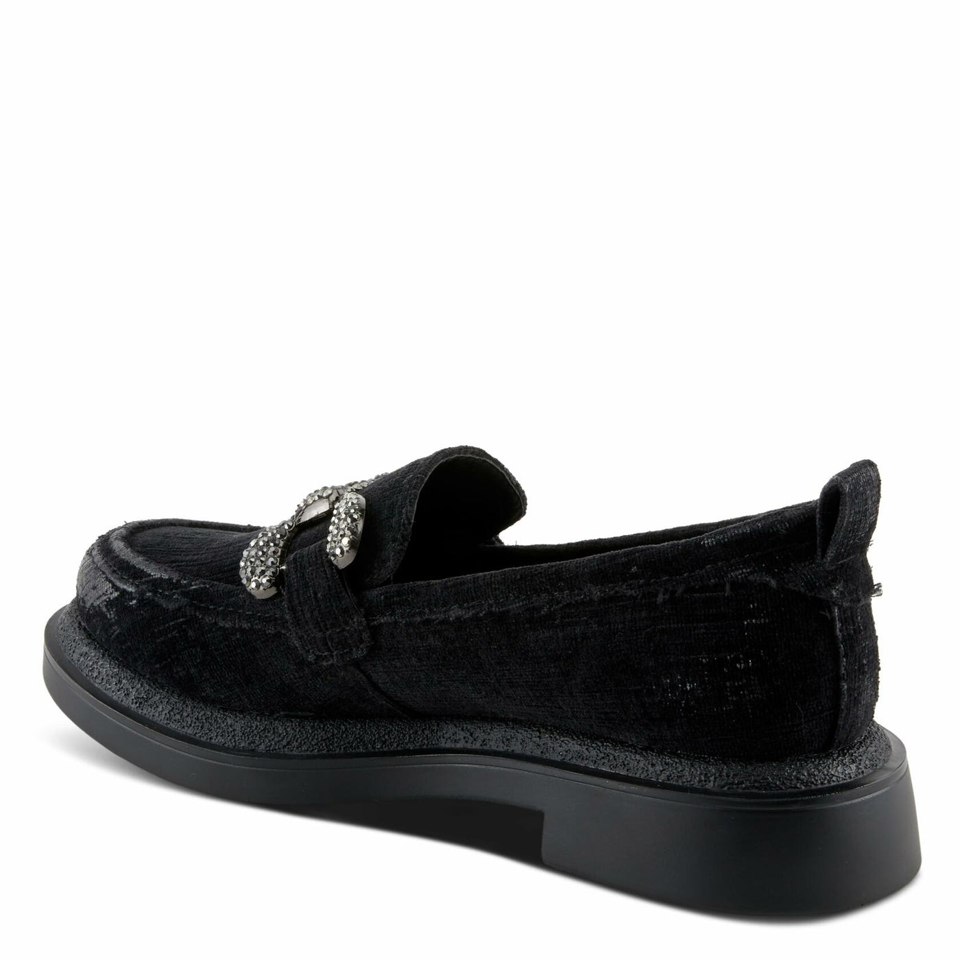 PATRIZIA Women's Marlen Velvet Loafers with Metal Ornamentation, Crystal Details, and Comfortable Fit