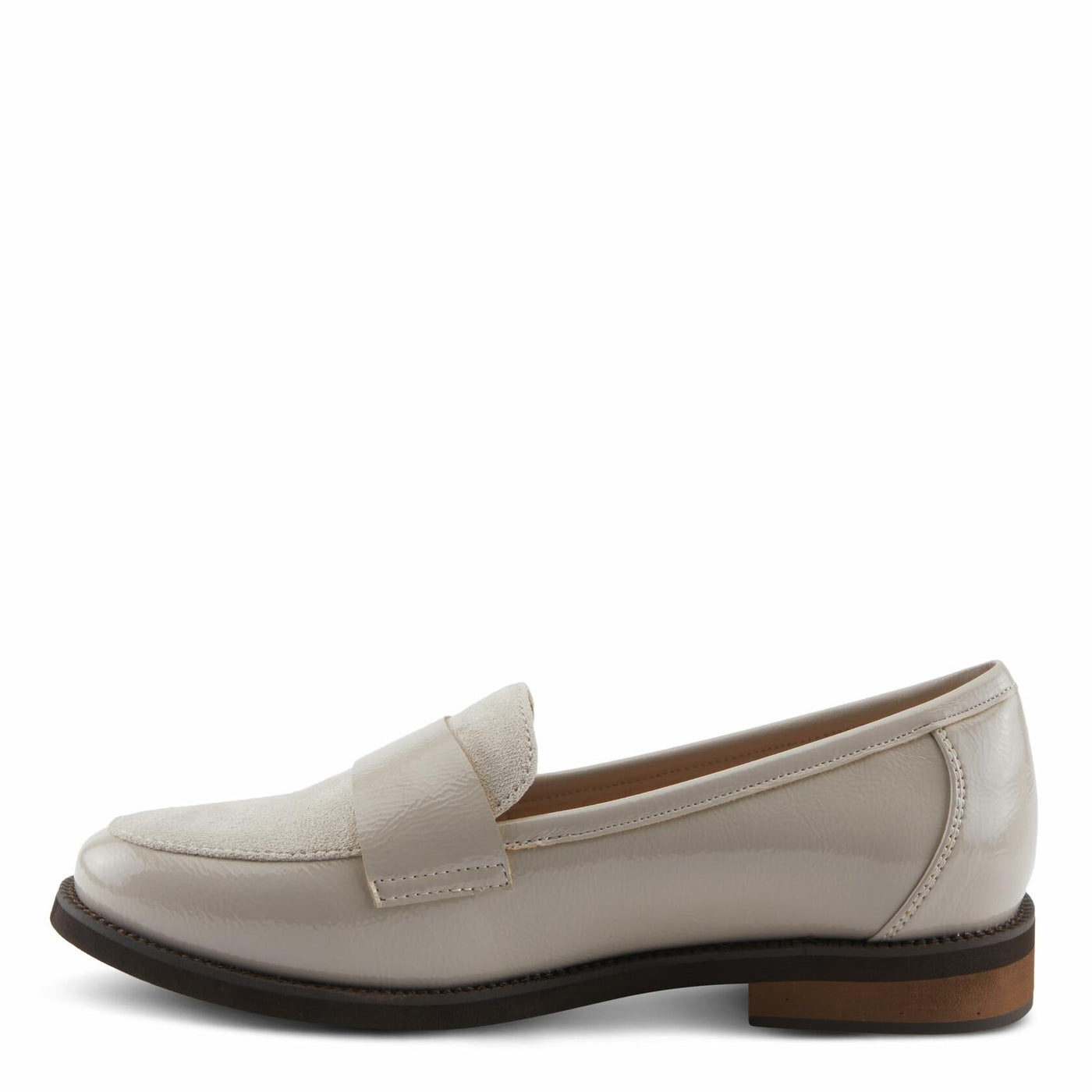 PATRIZIA NOLDIN Women’s Slip-On Loafer – Faux Suede & Patent Combo with Cushioned Insole