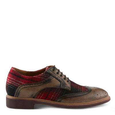 Spring Step L'Artiste Men's Thavo-Plaid Leather Oxford Shoes Grey Multi EU 47 / US 13