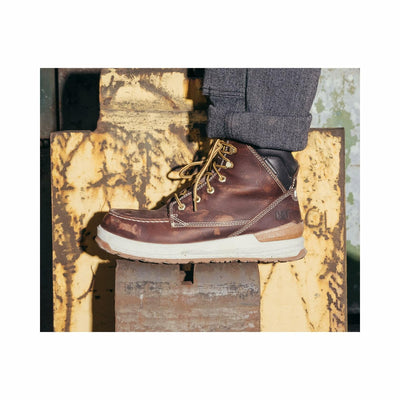 CAT Footwear Impact Waterproof Composite Toe Construction Boot, Mens Friar Brown, 11.5
