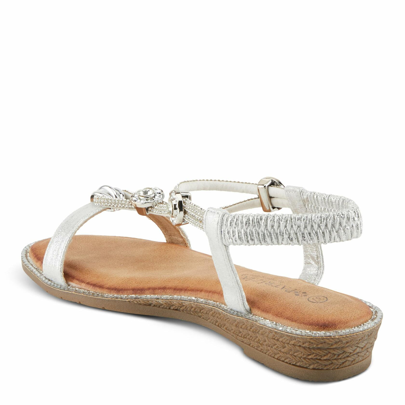 PATRIZIA Women's CHARMER T-Strap Flat Sandals Silver EU 42 / US 10.5-11