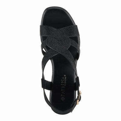 PATRIZIA Women's DRINA Slingback Cross-Over Heeled Sandals Black EU 36 / US 5.5-6