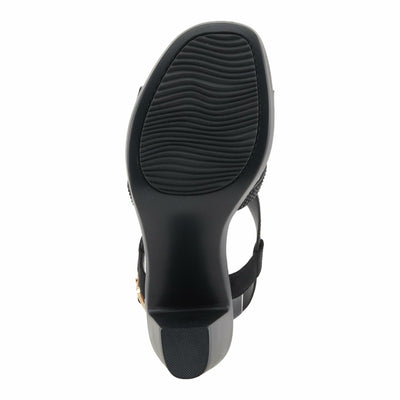 PATRIZIA Women's DRINA Slingback Cross-Over Heeled Sandals Black EU 36 / US 5.5-6