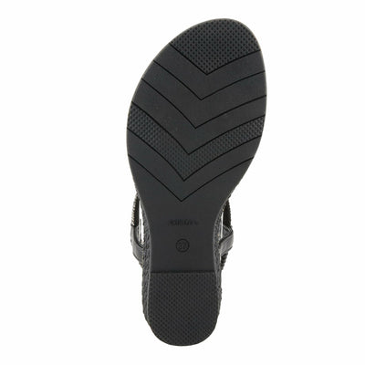 PATRIZIA Women's CHARMER T-Strap Flat Sandals Black EU 42 / US 10.5-11