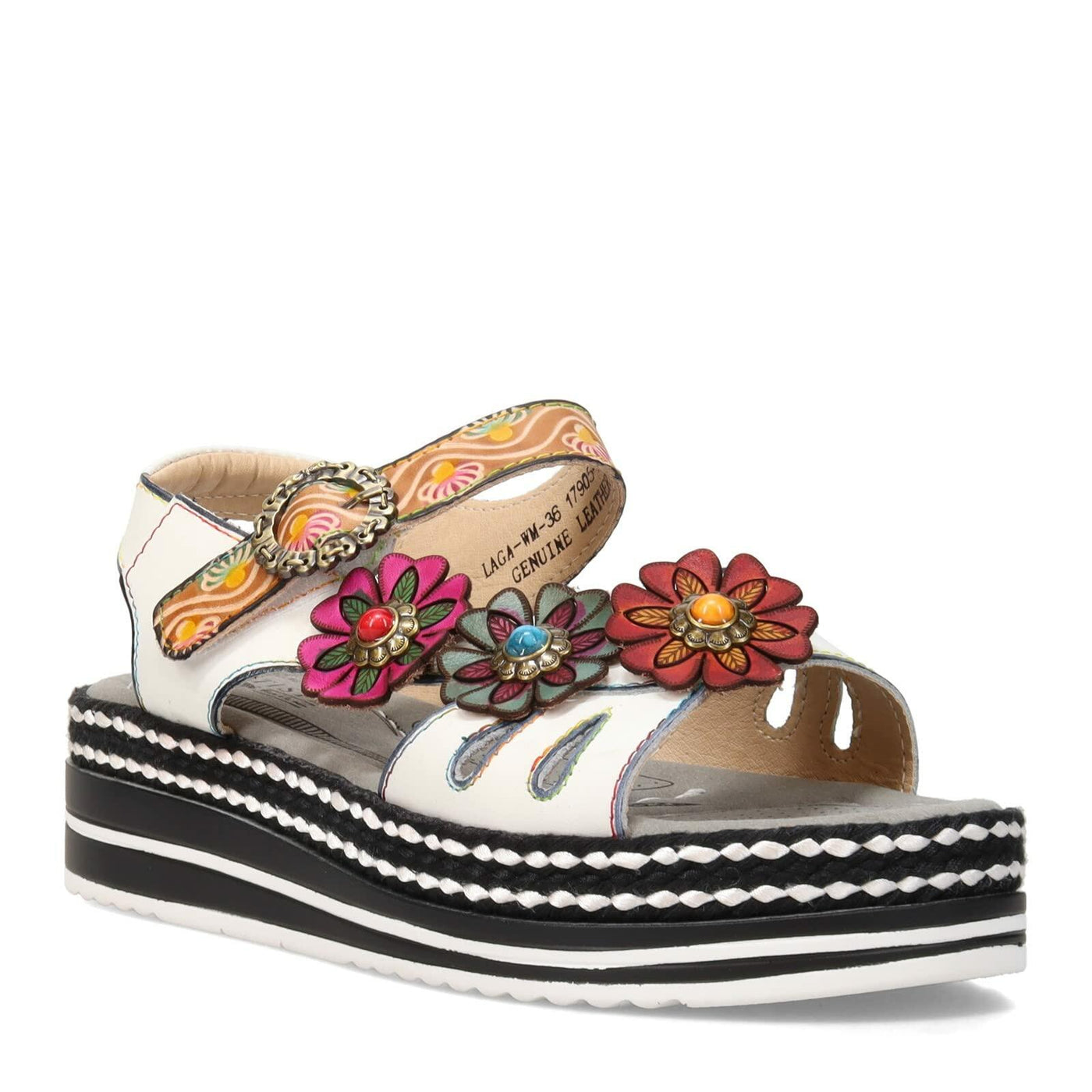 Spring Step L'Artiste Women's Laga Slide Sandal White Multi EU 41 / US 9.5-10