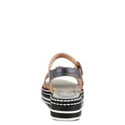Spring Step L'Artiste Women's Laga Slide Sandal Navy Multi EU 37 / US 6.5-7
