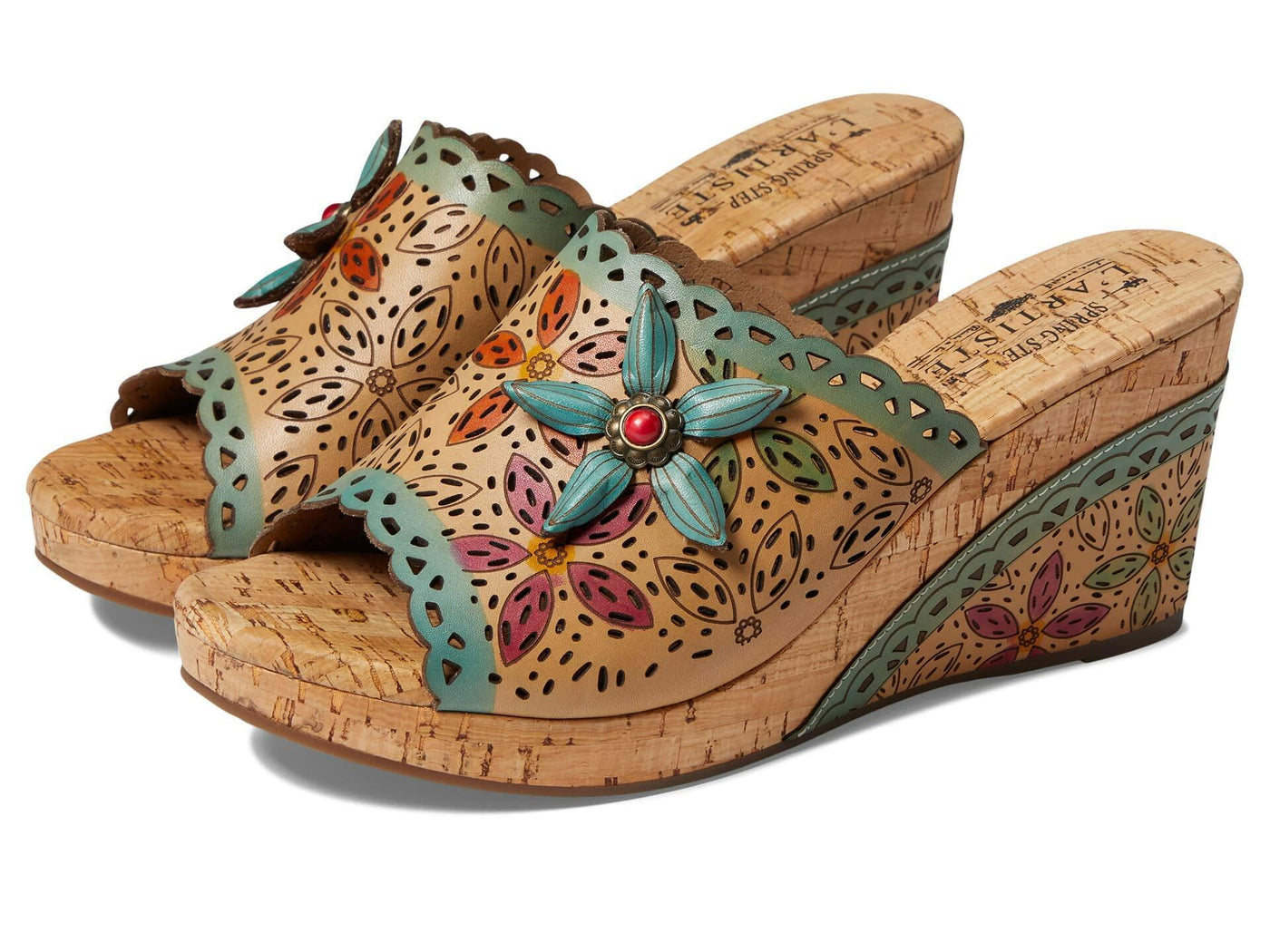 Spring Step L'Artiste Women's Annamaria Sandals Beige Multi EU 35 / US 5