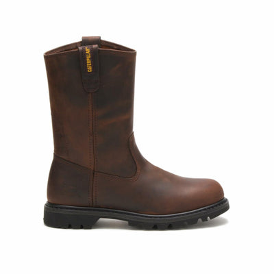 Cat Footwear Men's Revolver Pull-on Soft Toe Work Boot, Brown, 10