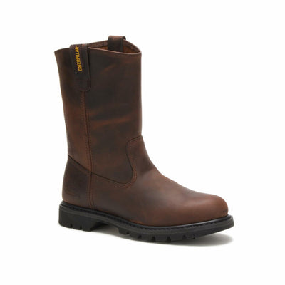 Cat Footwear Men's Revolver Pull-on Soft Toe Work Boot, Brown, 10