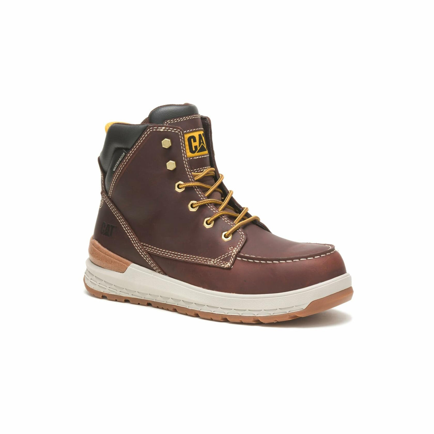 CAT Footwear Impact Waterproof Composite Toe Construction Boot, Mens Friar Brown, 10.5