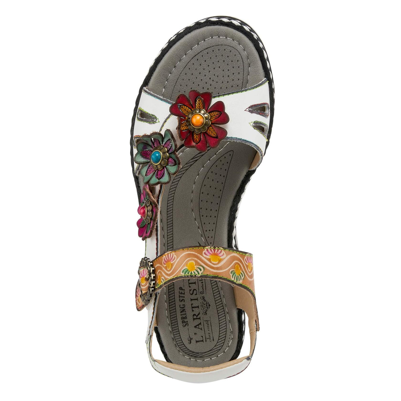 Spring Step L'Artiste Women's Laga Slide Sandal White Multi EU 40 / US 9