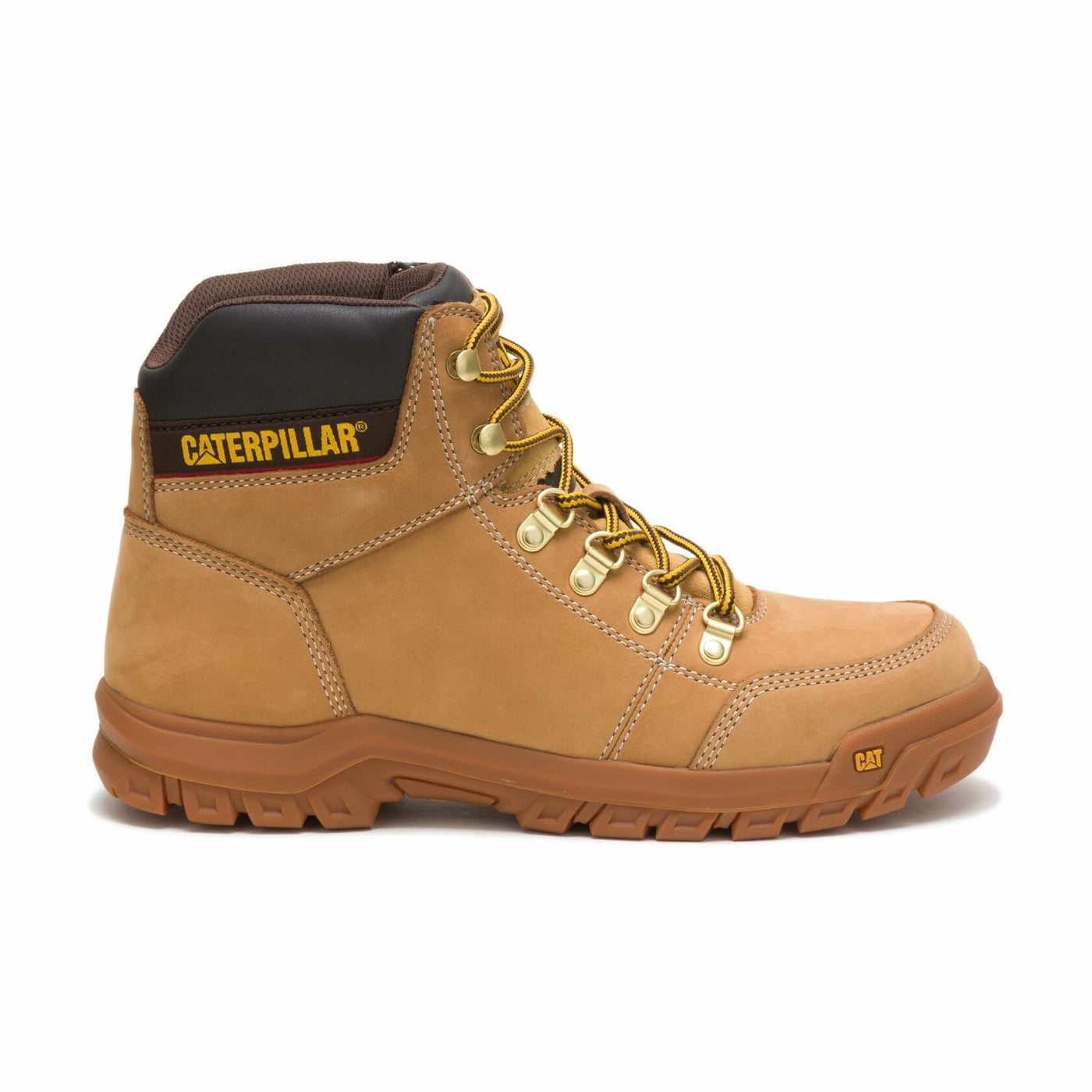 Cat Footwear Men's Outline Soft Toe Work Boot, Honey, 10 Wide