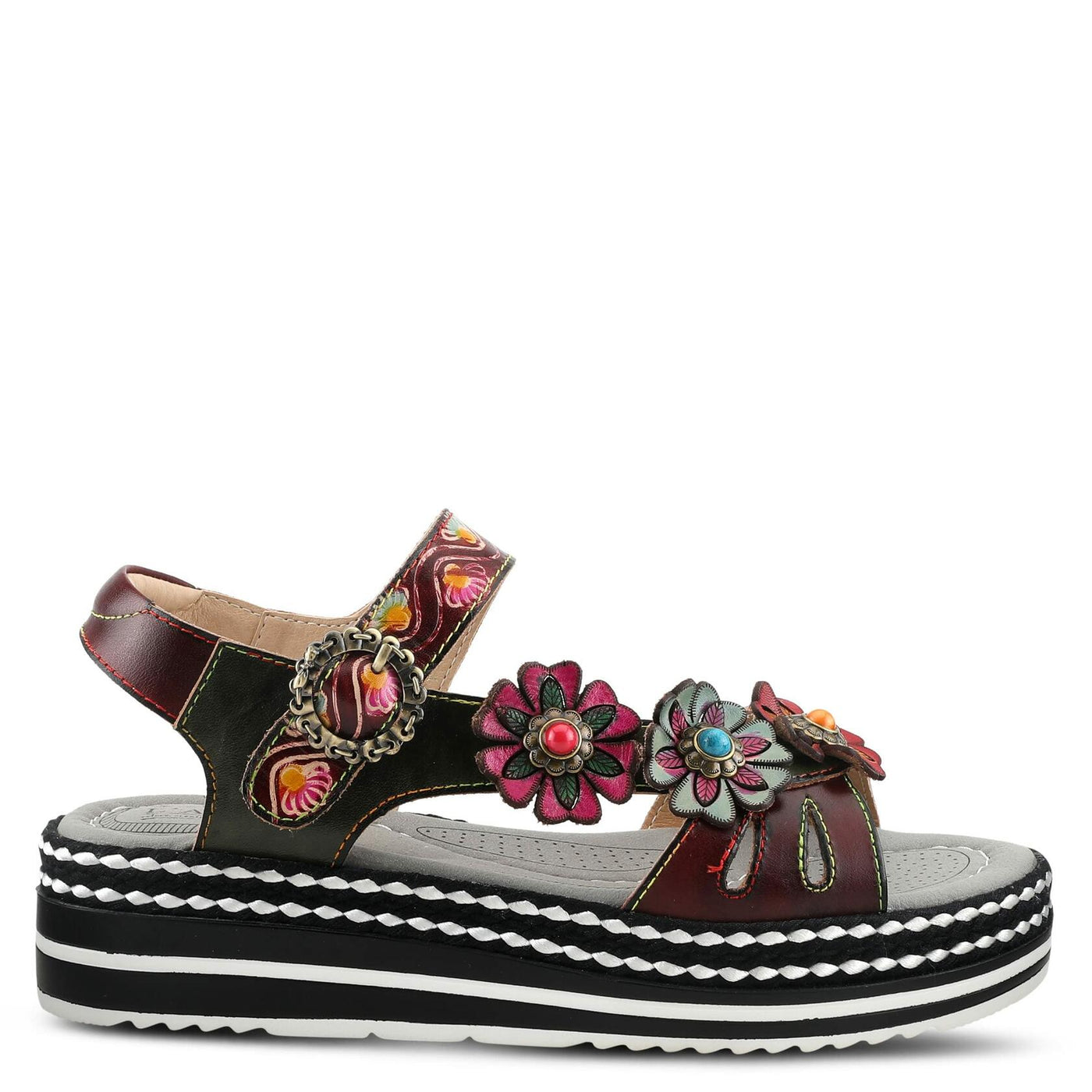 Spring Step L'Artiste Women's Laga Slide Sandal Plum Multi EU 36 / US 5.5-6