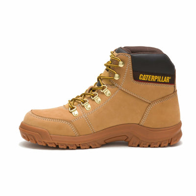 Cat Footwear Men's Outline Soft Toe Work Boot, Honey, 10 Wide