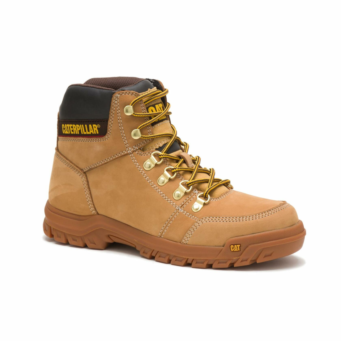 Cat Footwear Men's Outline Soft Toe Work Boot, Honey, 10 Wide
