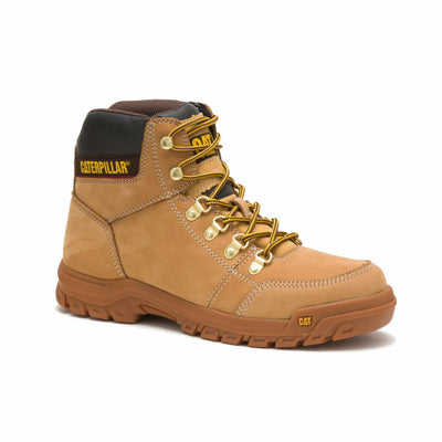 Cat Footwear Men's Outline Soft Toe Work Boot, Honey, 10 Wide