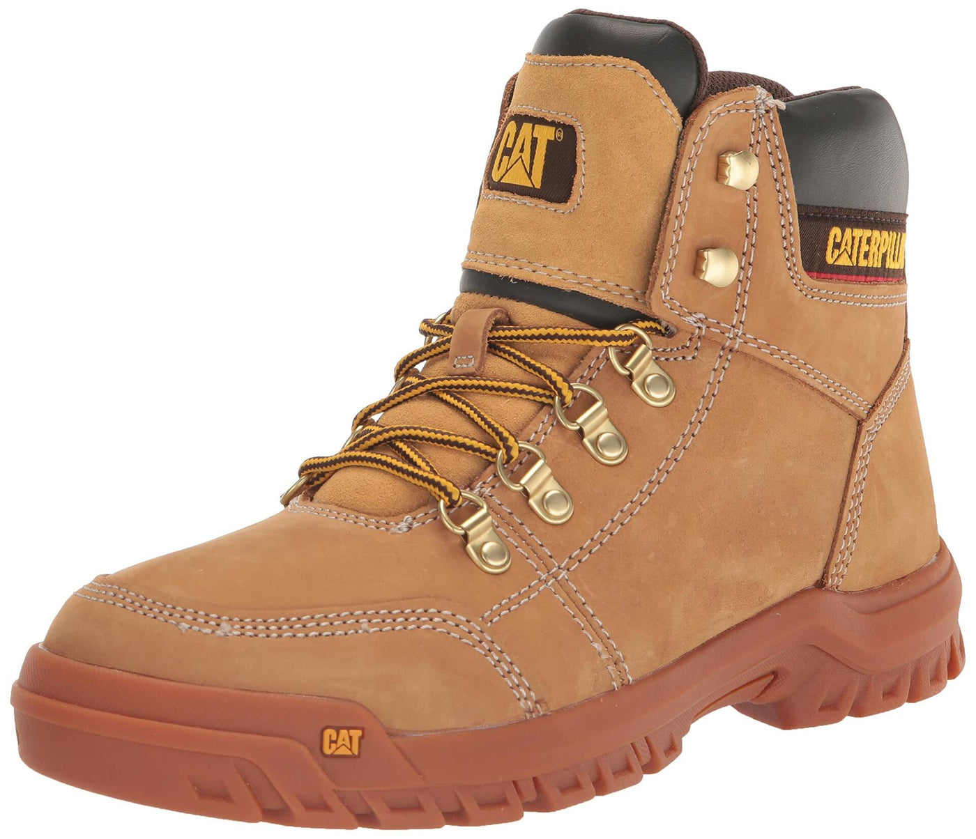 Cat Footwear Men's Outline Soft Toe Work Boot, Honey, 8 Wide
