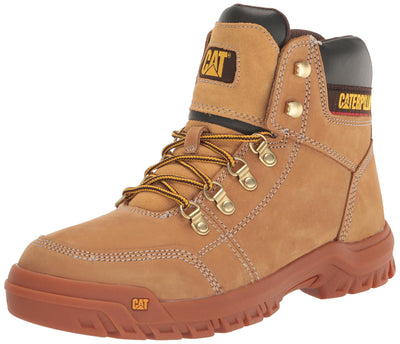 Cat Footwear Men's Outline Soft Toe Work Boot, Honey, 8 Wide
