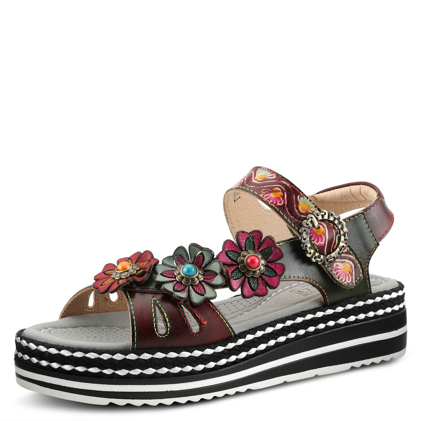 Spring Step L'Artiste Women's Laga Slide Sandal Plum Multi EU 36 / US 5.5-6