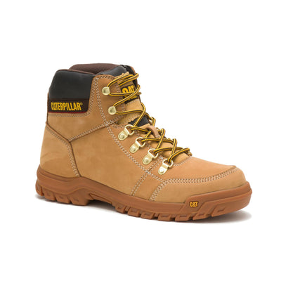 Cat Footwear Men's Outline Soft Toe Work Boot, Honey, 8 Wide