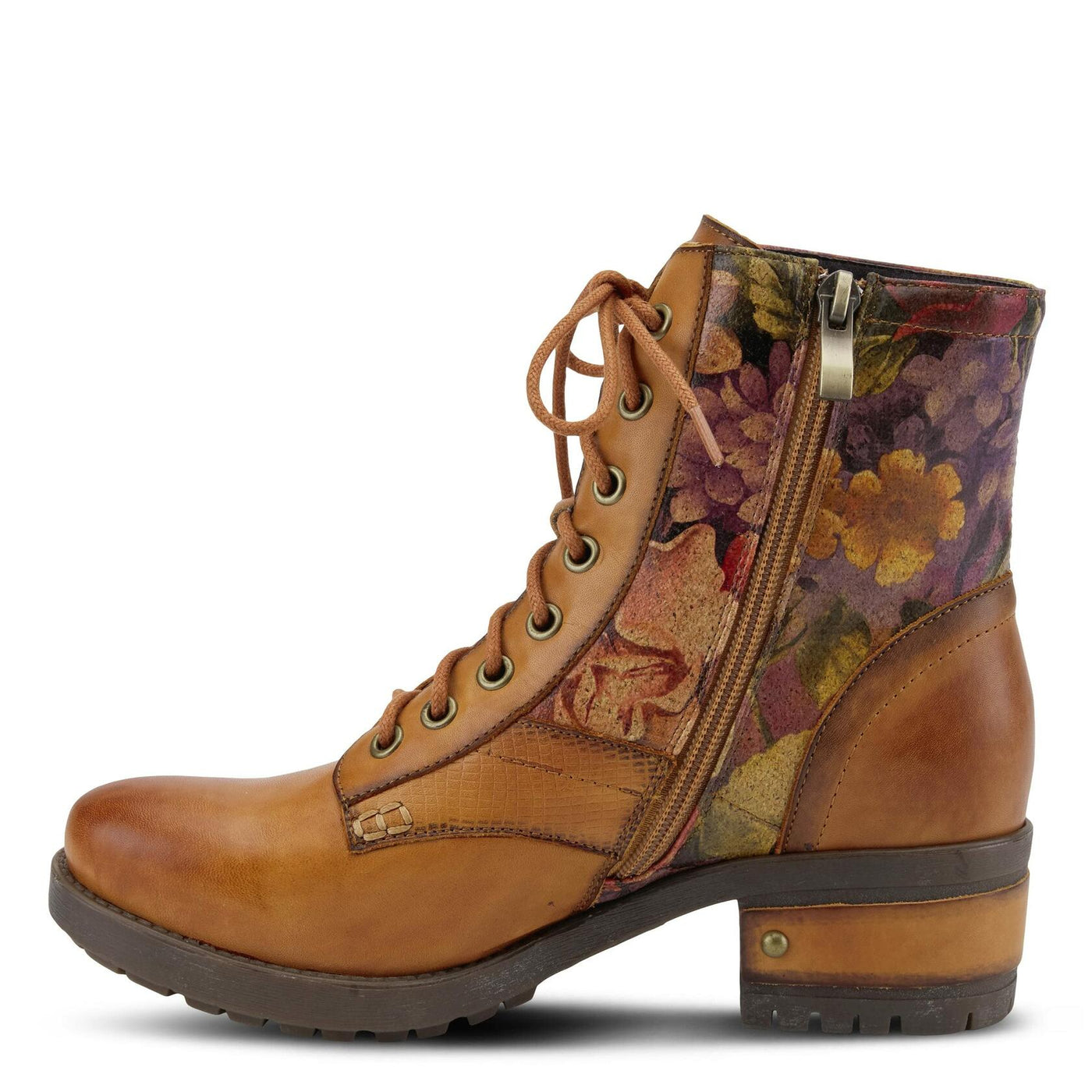 Spring Step Flexus Marty Boots for Women - Ladies Boots with Cozy Flannel Textile Lining - Women's Ankle Boots with Zipper Closure - CAMEL Shoe US 7.5-8