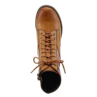 Spring Step Flexus Marty Boots for Women - Ladies Boots with Cozy Flannel Textile Lining - Women's Ankle Boots with Zipper Closure - CAMEL Shoe US 7.5-8