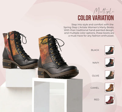 Spring Step Flexus Marty Boots for Women - Ladies Boots with Cozy Flannel Textile Lining - Women's Ankle Boots with Zipper Closure - CAMEL Shoe US 7.5-8