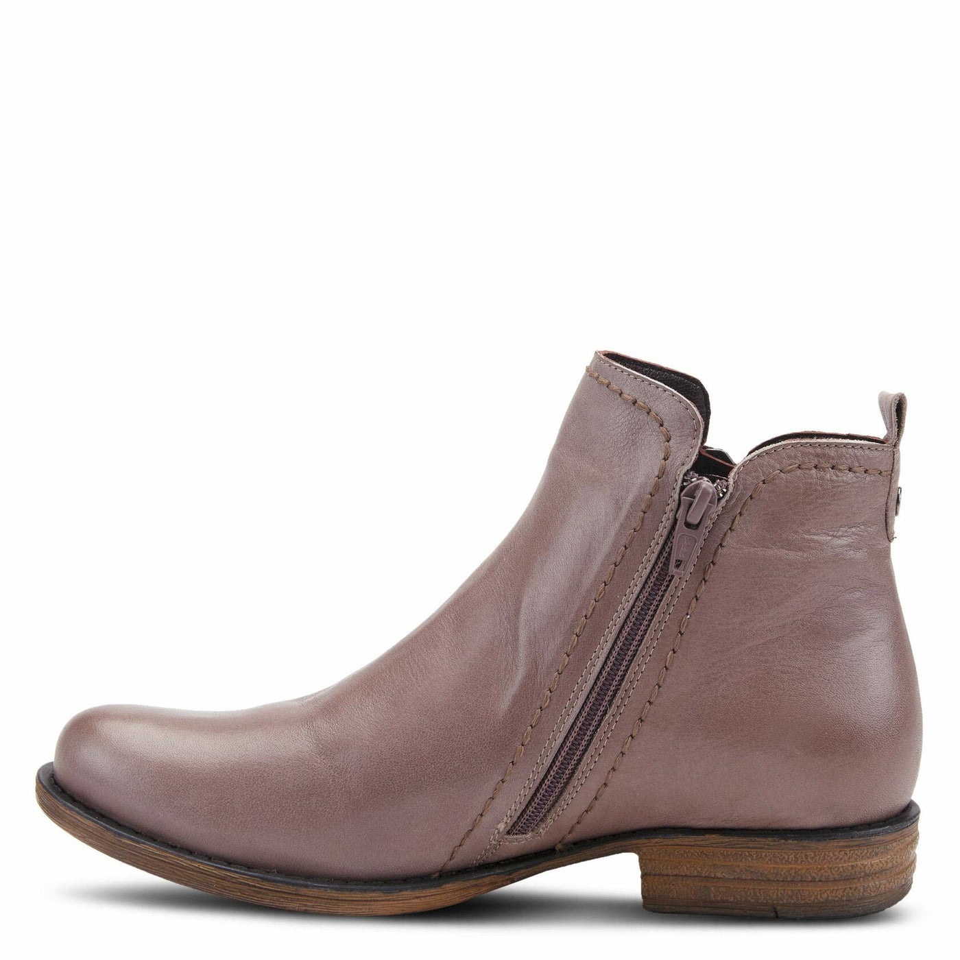 Spring Step Oziel Waterproof Leather Ankle Boots for Women | Women Shoes with Decorative Zipper, Adjustable Lace Up Closure and Chunky Flat Heel Taupe EU 39 / US 8.5