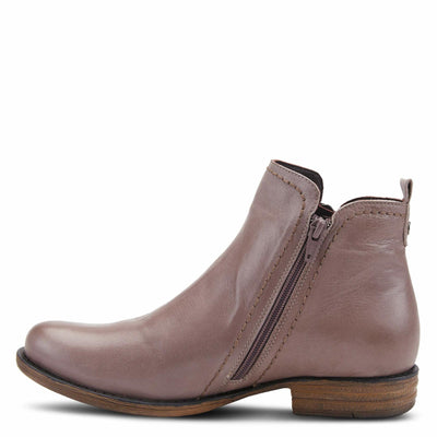Spring Step Oziel Waterproof Leather Ankle Boots for Women | Women Shoes with Decorative Zipper, Adjustable Lace Up Closure and Chunky Flat Heel Taupe EU 39 / US 8.5