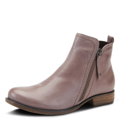 Spring Step Oziel Waterproof Leather Ankle Boots for Women | Women Shoes with Decorative Zipper, Adjustable Lace Up Closure and Chunky Flat Heel Taupe EU 39 / US 8.5