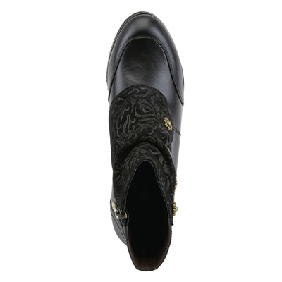 Spring Step L'Artiste Women's Belgard Pull-On Ankle Bootie with Buttons Black EU 43/11.5-12