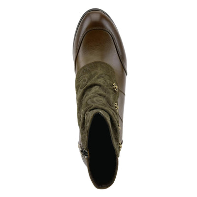 L’Artiste by Spring Step Women's Belgard Ankle Bootie, Olive Green, 41 EU/9.5-10 M US