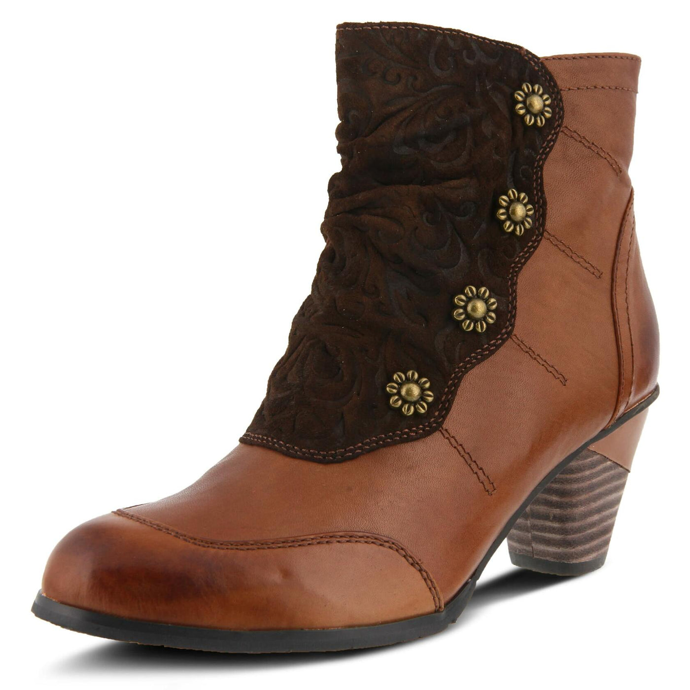 L’Artiste by Spring Step Women's Belgard Ankle Bootie, Brown, 39 EU/8.5 M US