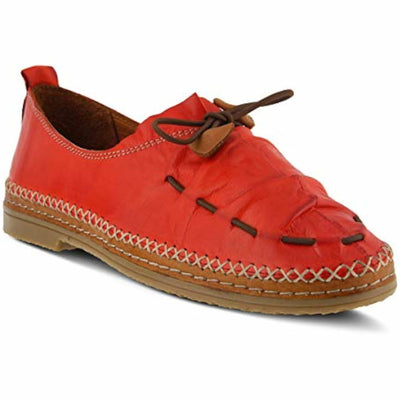 Spring Step Women's Berna Leather Loafer – Artistic Slip-On Comfort Shoe with Padded Insole, Elastic Vamp, and Durable Rubber Outsole Red 5