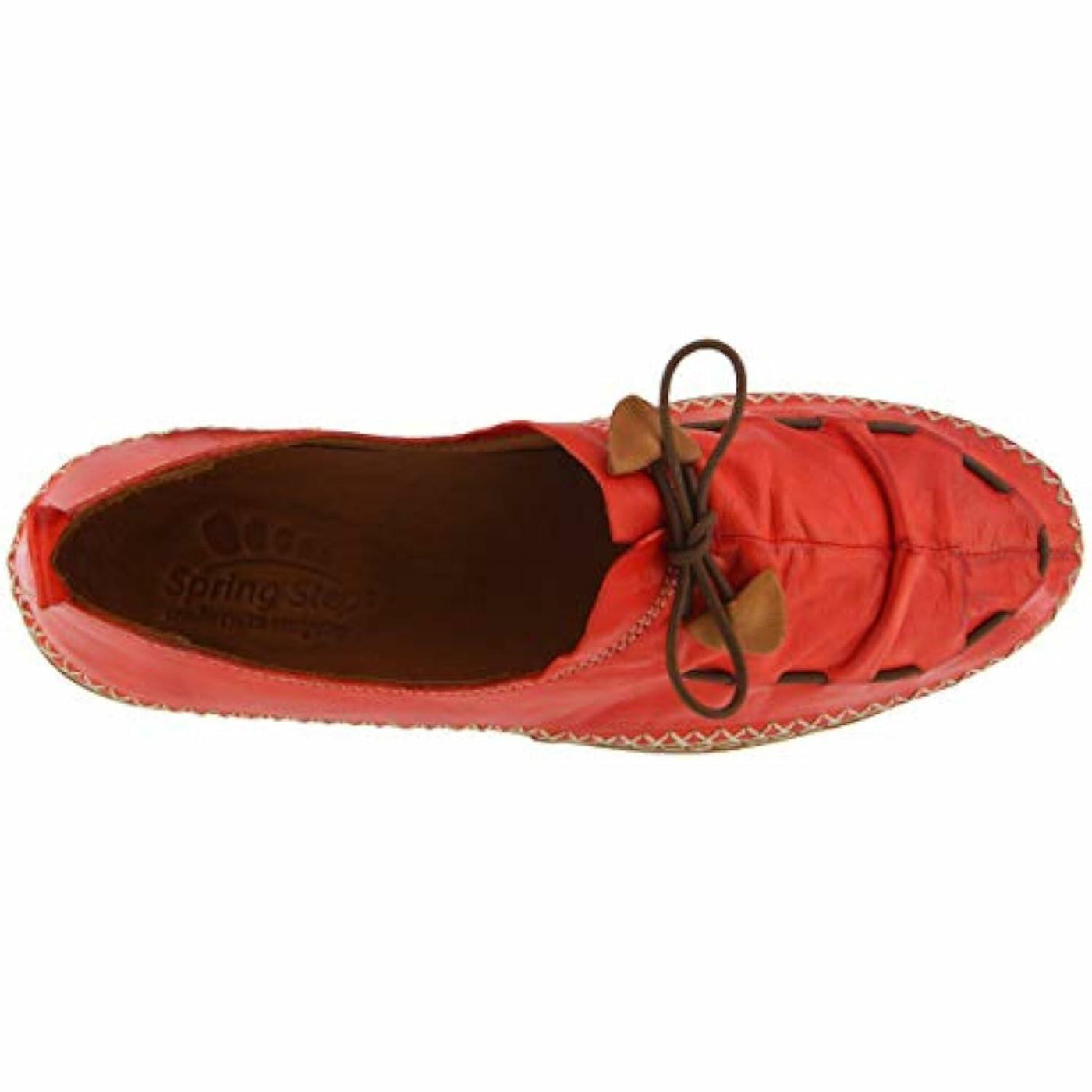 Spring Step Women's Berna Leather Loafer – Artistic Slip-On Comfort Shoe with Padded Insole, Elastic Vamp, and Durable Rubber Outsole Red 5