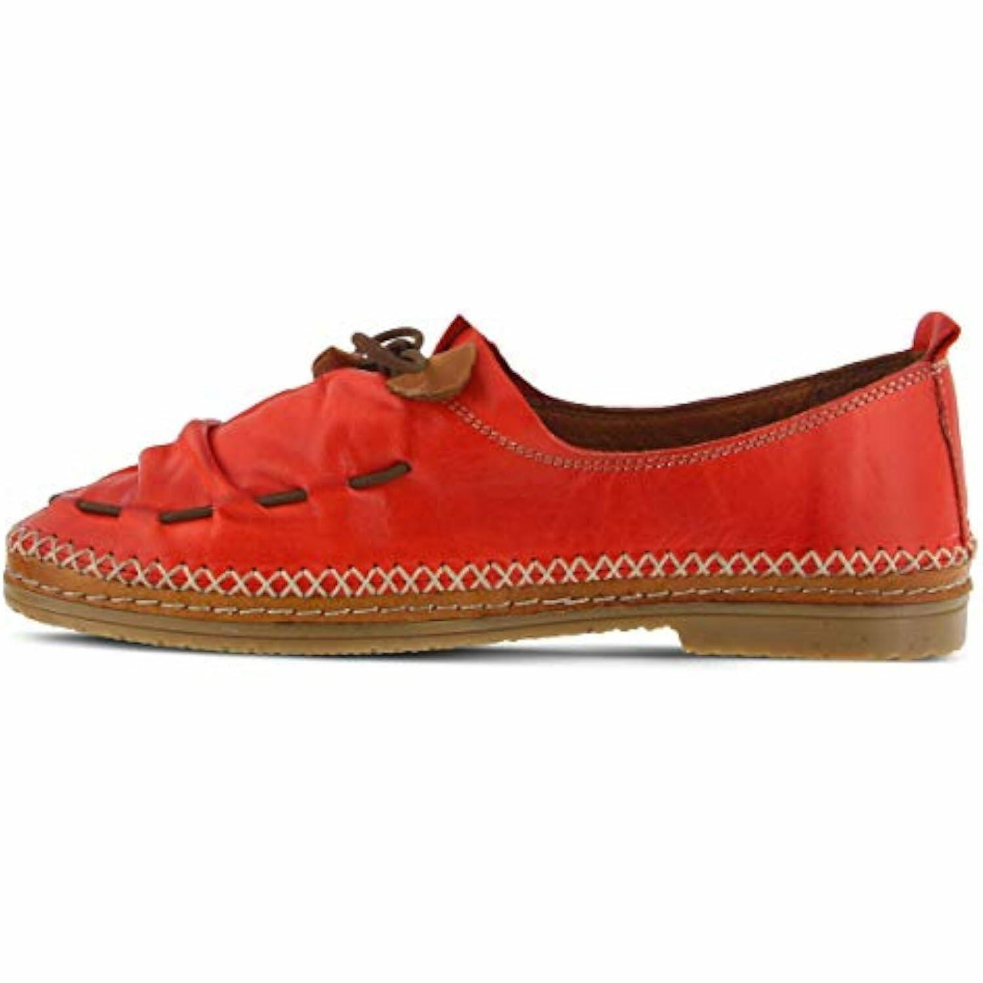 Spring Step Women's Berna Leather Loafer – Artistic Slip-On Comfort Shoe with Padded Insole, Elastic Vamp, and Durable Rubber Outsole Red 5