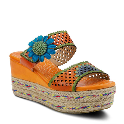 L'Artiste by Spring Step Virgie Orange Multi Leather 37 (US Women's 6.5-7) M