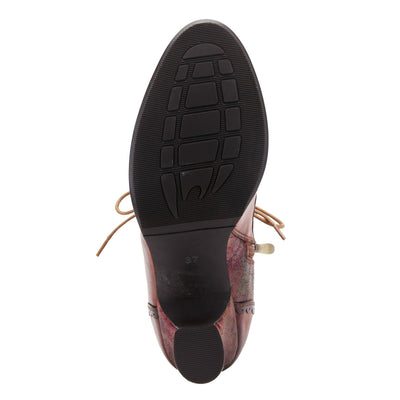 Spring Step L’Artiste Bewitch-Floral Booties for Women - Ankle Boots with Lace-Up and Zipper Closure - Comforble Boot for Women - Brown Multi EU 44 / US 12.5-13