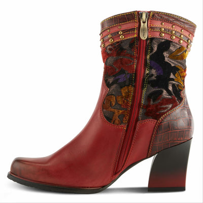 Spring Step L'Artiste Women's Happytime Leather Bootie Red Multi EU 39 / US 8.5